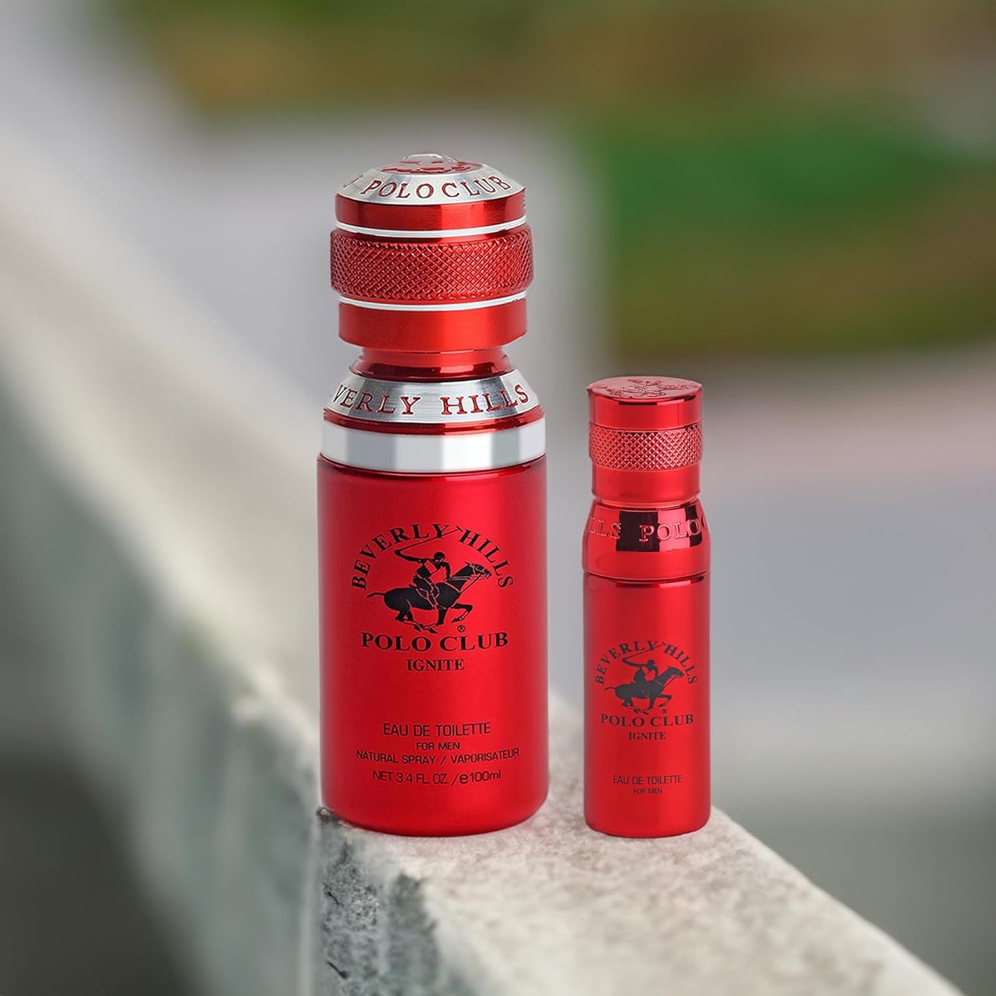 Beverly Hills Polo Club Ignite Men's Cologne Bonus Pack - Designer Eau De Toilette Spray Set 3.4oz & Travel 0.5oz - Long-Lasting, Alluring, Signature Fragrance for the Modern Man