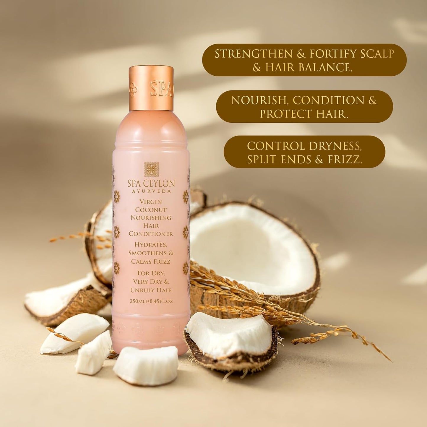 SPA CEYLON Virgin Coconut Nourishing Hair Conditioner | Hydrating & Restoring Conditioner Moisturizes | Moisturizing Conditioner Ultimate Moisture for Dry Hair Moisturizing