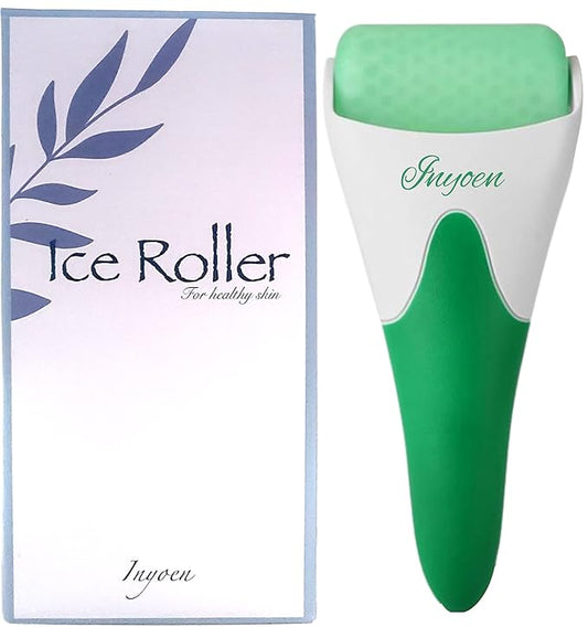 Facial Massager | Frozen Skincare Accessories for Face, Eyes & Body | Ice Roller for Puffiness, Migraine, Wrinkles & Sun Damage Relief (Green)