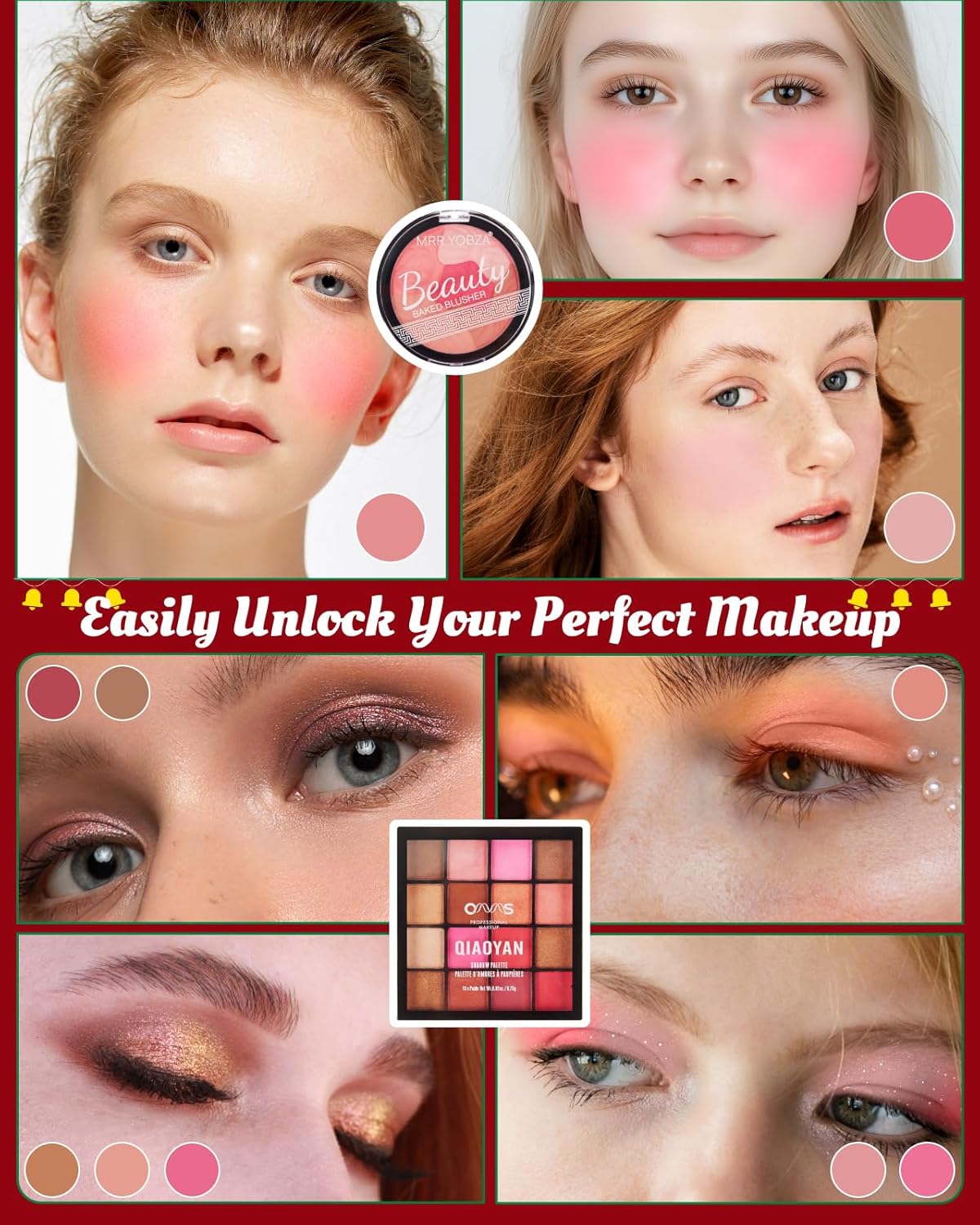 Makeup Advent Calendar 2025 Teen Girls Women, 24 Days Beauty Make Up Advent Calendar with Essential Lips, Eyes & Face Kit, Christmas Xmas Countdown Surprise Makeup Gift Set for Women Teen Girls