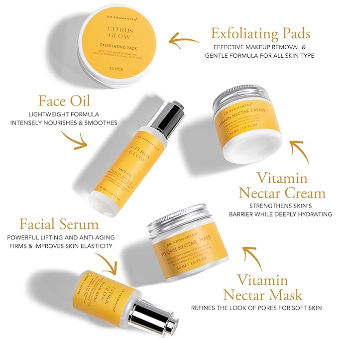 Complete 10-Piece Skin Care Set|Rich in Orange Essential Oil, Vitamin C, Vitamin E| Hydrating, Revitalizing, and Nourishing Facial Treatment – Achieve Radiant and Youthful Skin