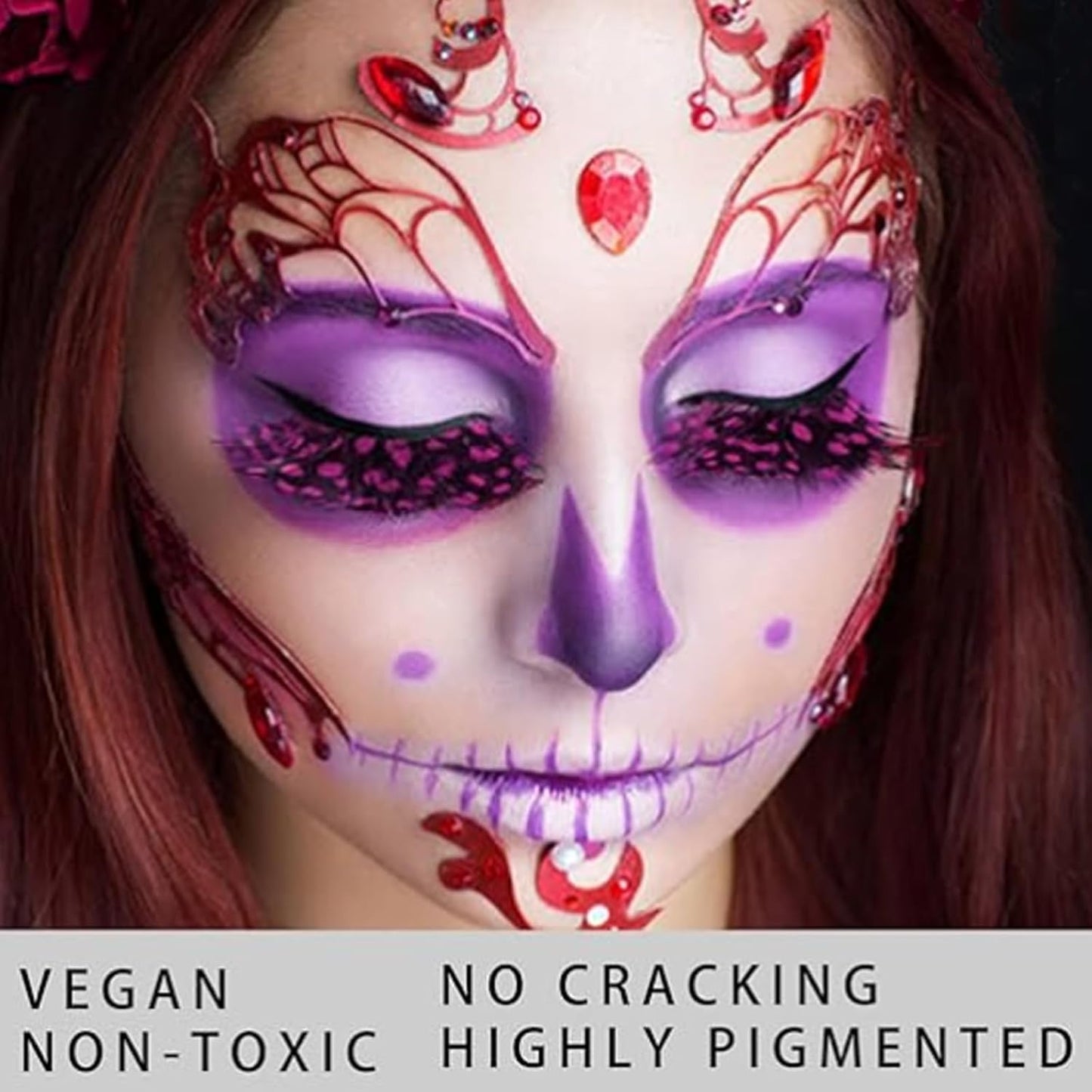 MEICOLY Light Purple Face Body Paint Stick for Halloween SFX Ursula Cosplay Makeup,Lavender Violet Lilac Pale Purple Face Paint,Waterproof Eye Black Stick for Baseball Softball Football Lacrosse