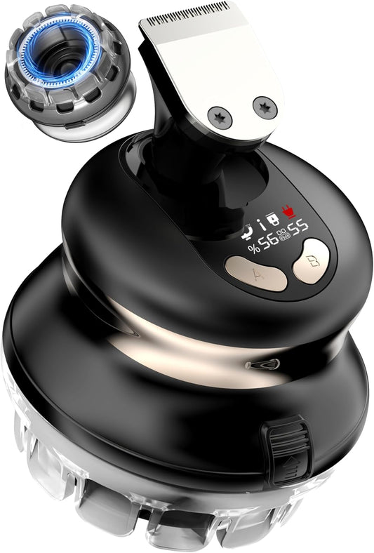 Self Haircut Kit for Men with Trimmer – DIY Clipper for Buzz Cut, Crew Cut, Flat Top – LED Display, Waterproof, USB Rechargeable, Home Use with 2 Guards