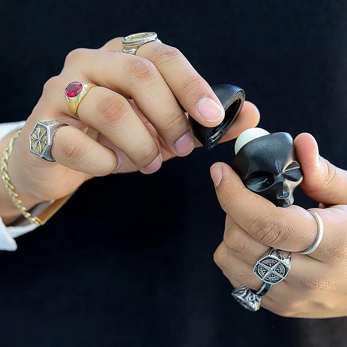 Rebels Refinery 3-Piece Skull-Shaped Lip Balm Bundle - Black - Mint, Vanilla & Passion Fruit