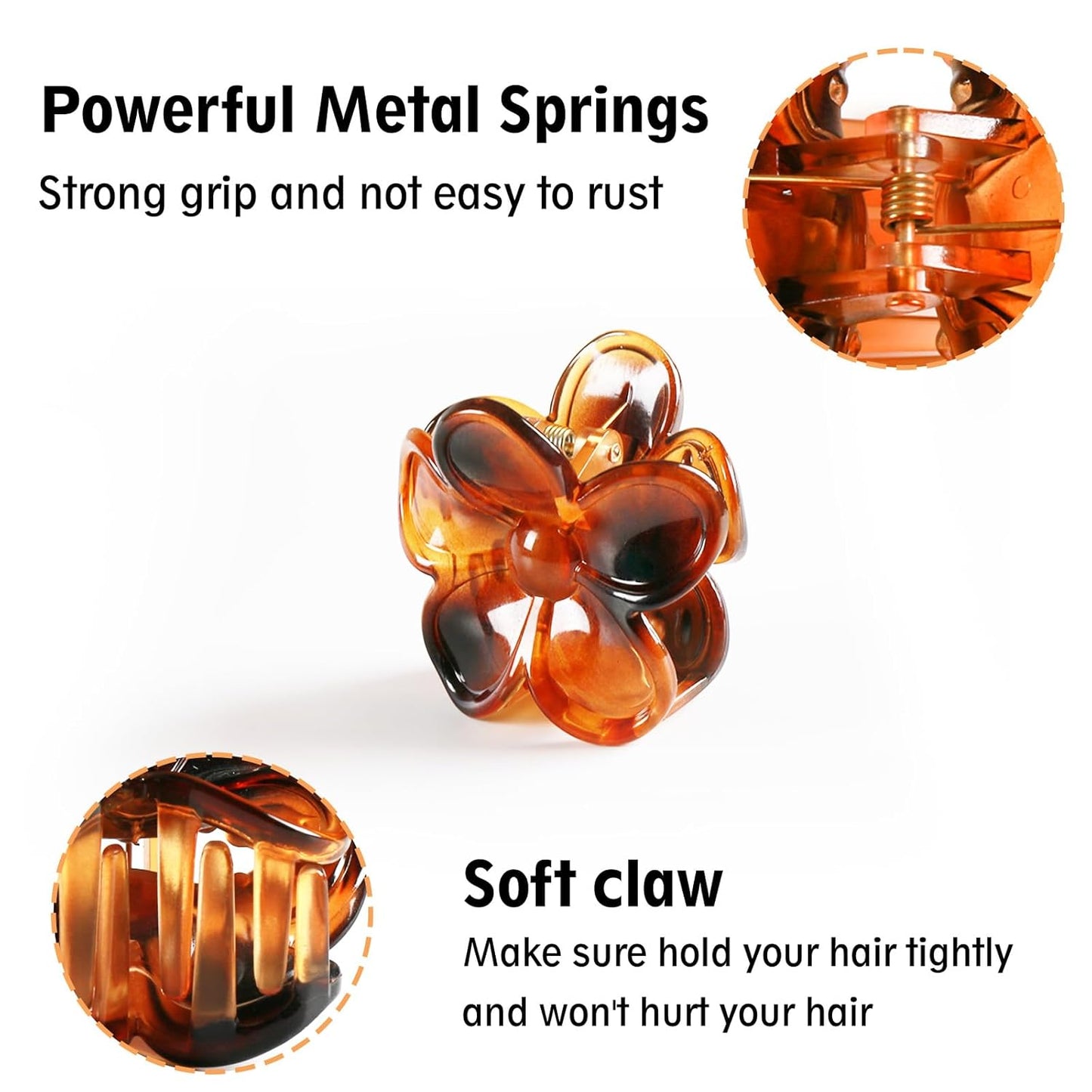 4-Piece Medium Hair Claw Clips for Women-Versatile Small Claw Clips for Thin & ThickHair, 2 Stylish Designs (Flower shape & JawClips),Perfect Hair Accessories for Women & Girls