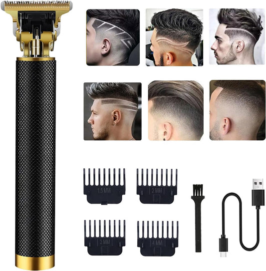 Hair Clippers for Men - Cordless Electric Hair Trimmer Beard Trimmer Shaver, Zero Gapped Edgers with Guide Combs, Black