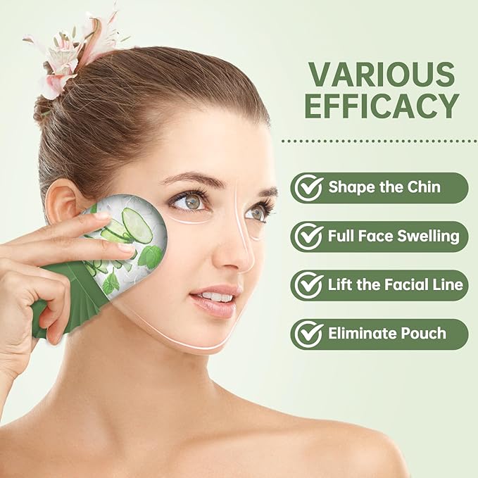 Ice Face Roller, Ice Cube Roller for Face，Facial Beauty Ice Roller Skin Care Tools,De-Puff Eye Bags, Reduce Migraine Pain（Green）