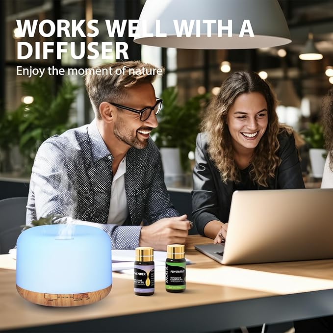 Essential Oils by SACATR Natural Essential Oil Set -12 Essential Oils Gift Set for Diffuser, Massage, Fragrance Oil Scent for DIY Candle and Soap Making (12 * 5ML)