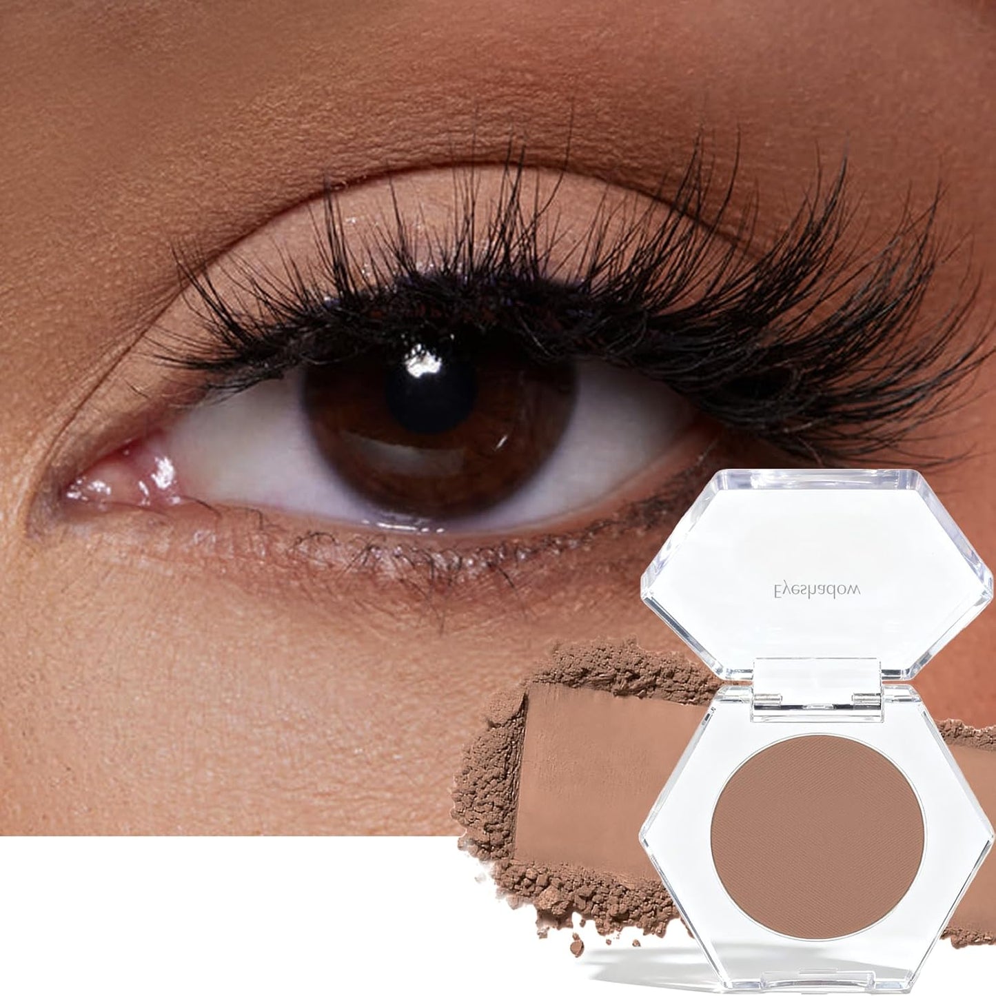 Taupe Neutral Eyeshadow Palette, Single Matte Eye Shadow High Pigment Long Lasting Compact Monochrome Pressed Powder Eye Shadow Palette Makeup for Women Daily Use, #19