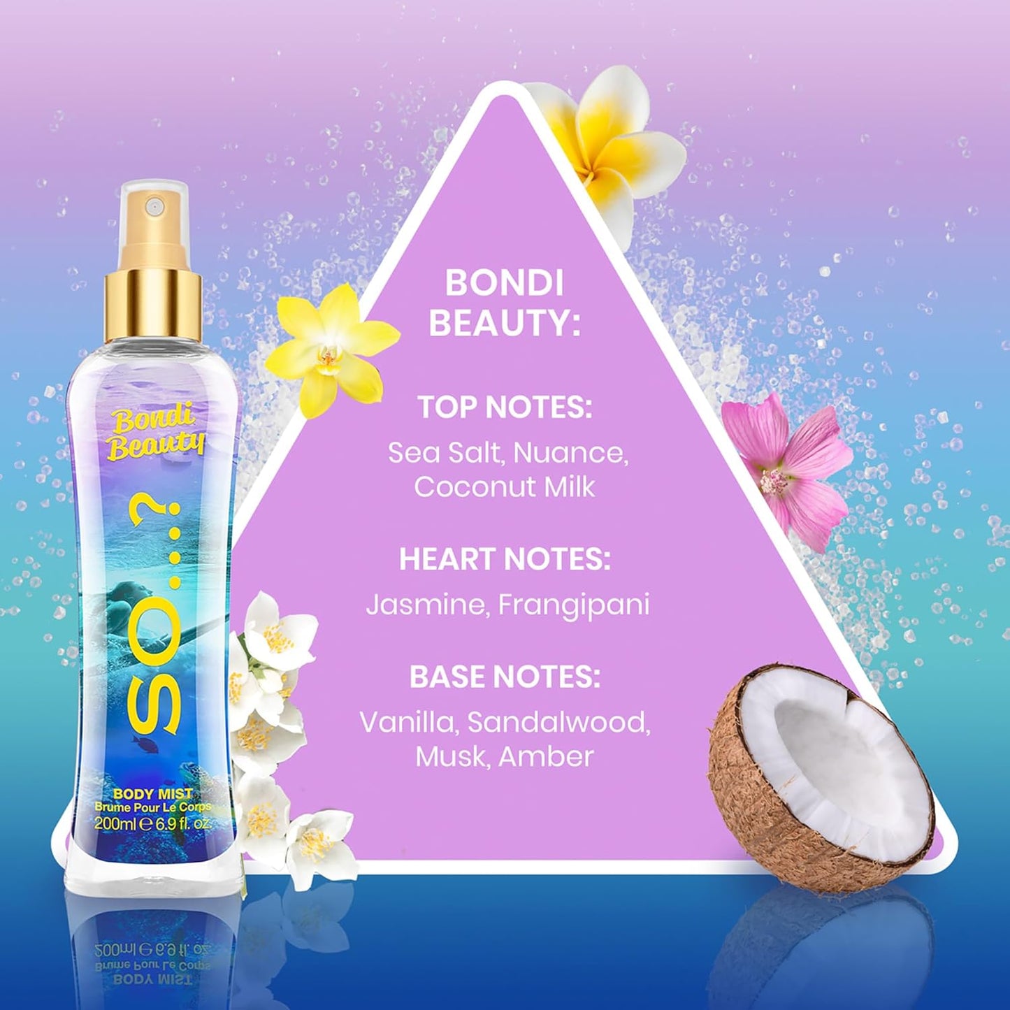 So...? Bondi Beauty Body Mist for Women - 6.9 oz Body Mist - Pack of 3