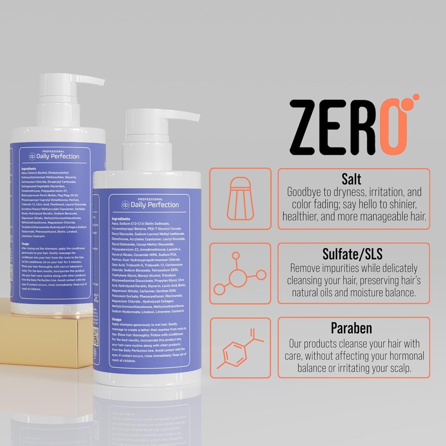 (dp) Collagen Shampoo & Conditioner – Boost Volume and Strength for Flat Hair – Clean + Salon-Grade Formula with Biotin & Keratin