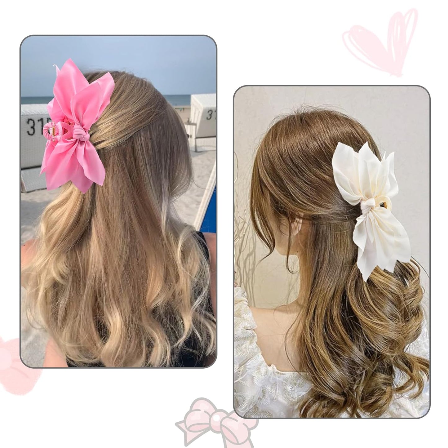 Bow Claw Clips Bow Hair Clips 2PC Big Hair Bows for Women Butterfly Styling Large Hair Clips for Thick Hair for Girls Hair Accessories for Women