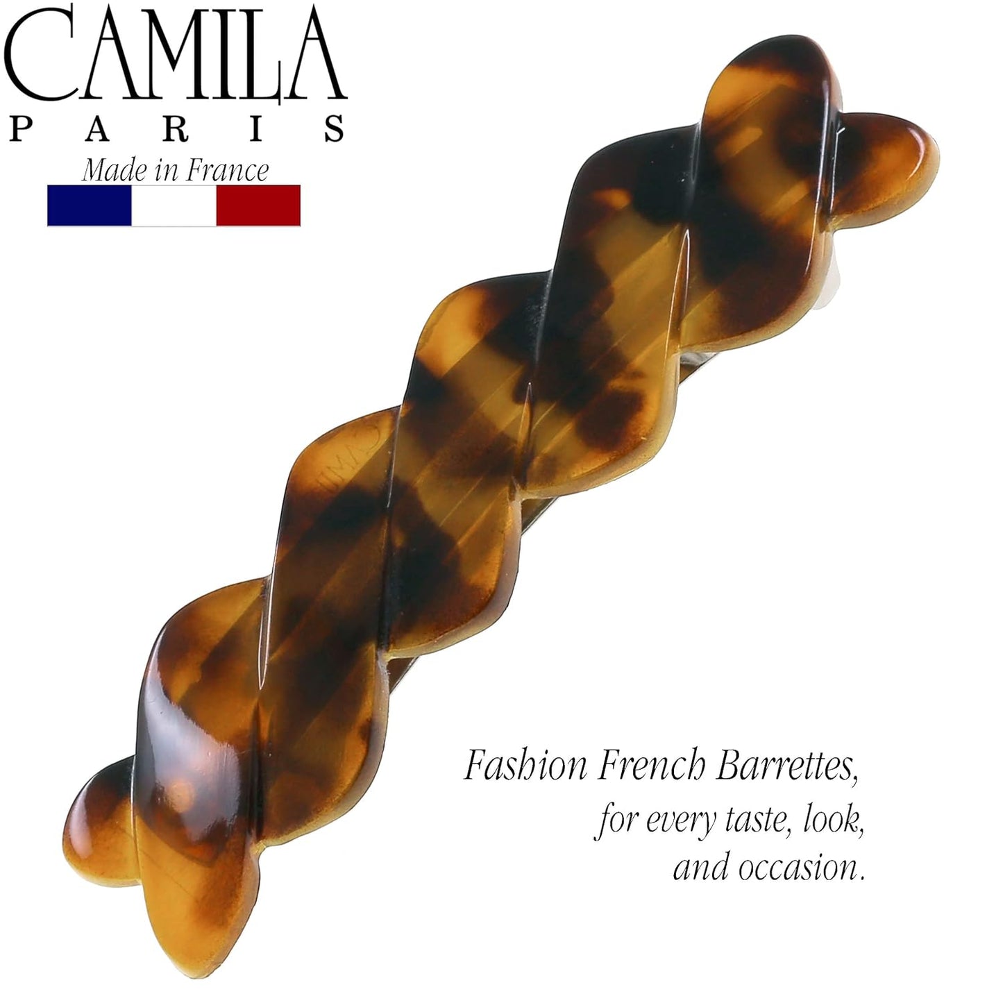 Camila Paris CP2881 French Hair Barrette Clip for Girls Braided, Tokyo Automatic Clasp, Strong Hold Grip Hair Clips for Women, No Slip and Durable Styling Girls Hair Accessories, Made in France