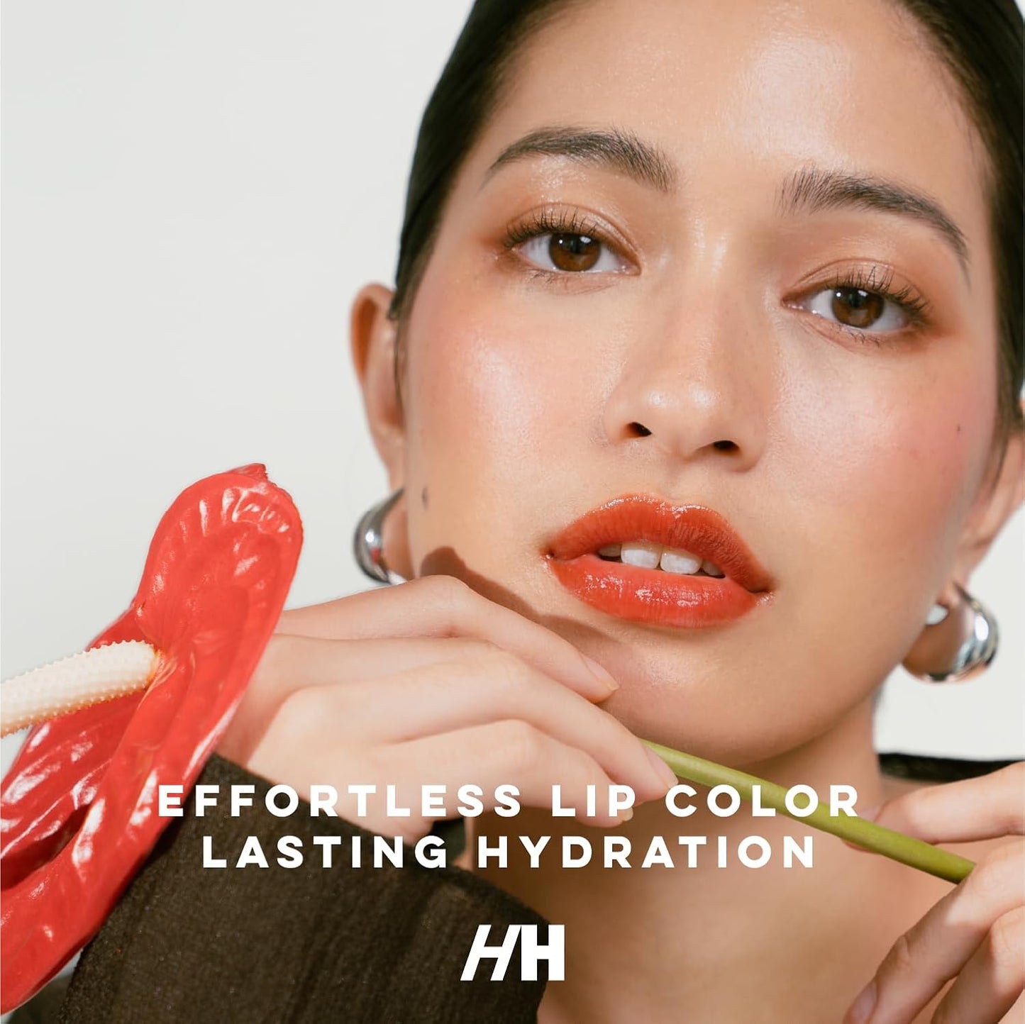 Handmade Heroes 100% Natural Vegan Tinted Lip Gloss with Hyaluronic Acid - Lightweight Moisturizing Soft Lipstick for Dry Lips - Mood (Dark Red)