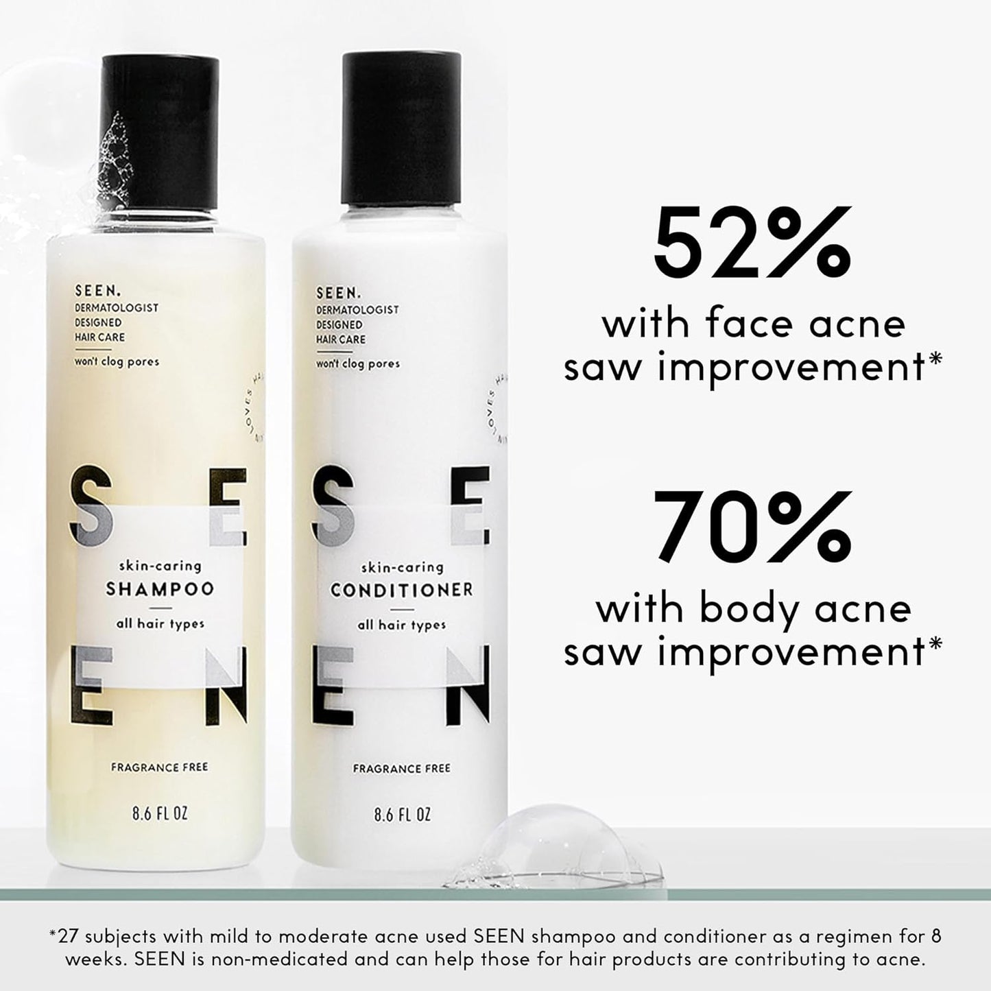 SEEN Discovery Kit - Fragrance Free - Non-Comedogenic & Hair Set- Dermatologist-Developed - Safe for Sensitive, Eczema & Acne Prone Skin