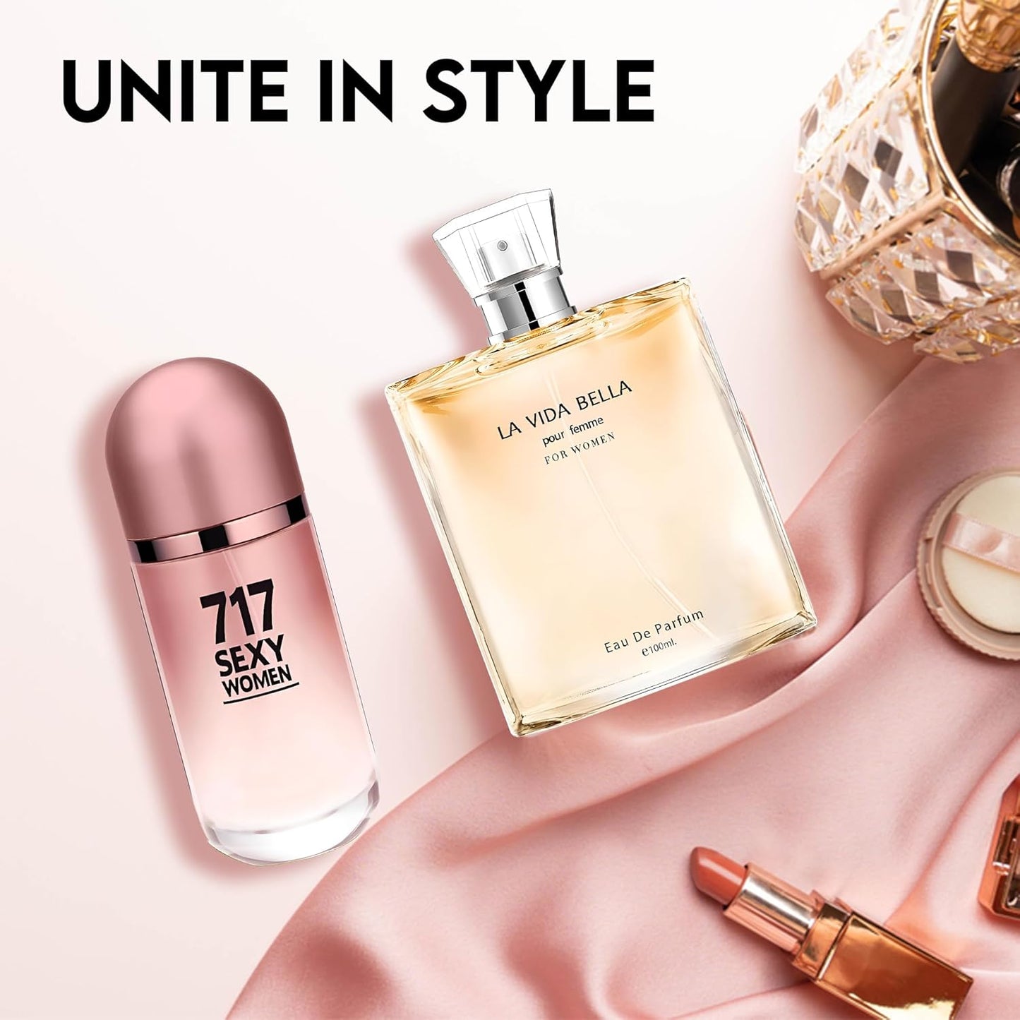 Women Perfume 2PCS Combo La Vida Bella/717 Sexy Eau De Parfum Long Lasting Fragrance 3.4 Fl Oz Spray Each for Daily Used