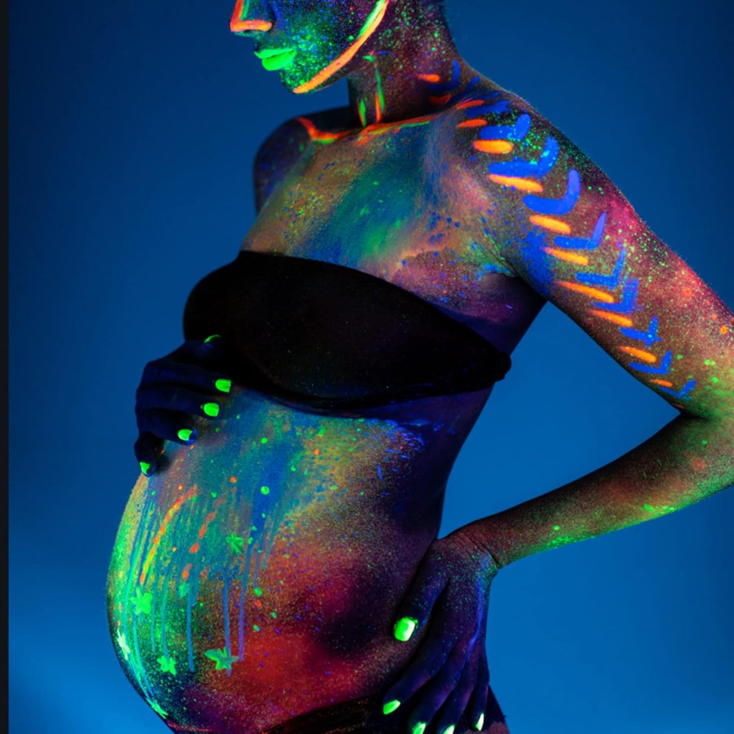 Orange Eye Black Stick for Sports,UV Neon Orange Face Paint Stick Non-Toxic Oil Based Face Body Paint High Pigmented Face Paint for Halloween Cosplay Party Sfx Makeup