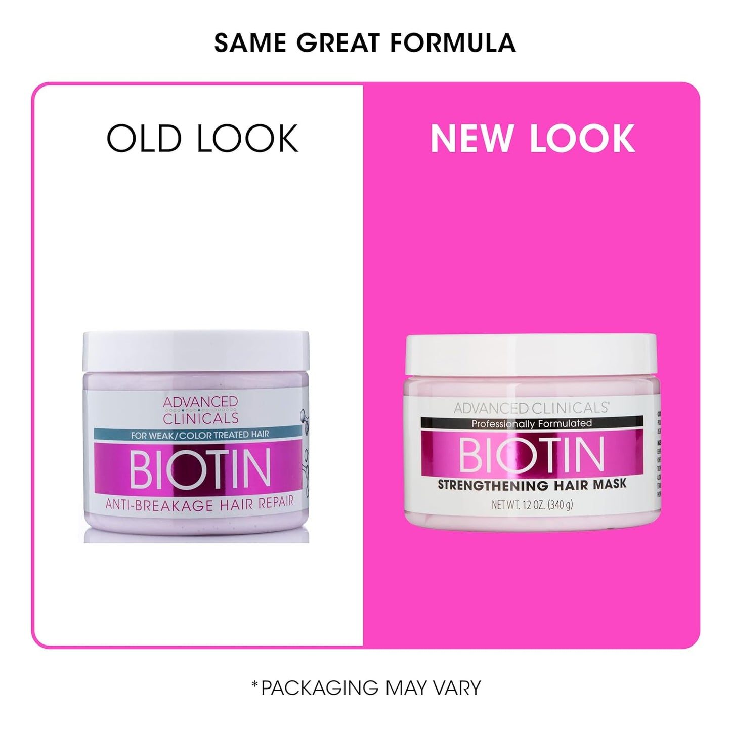 Advanced Clinicals Biotin Hair Treatment Anti-Breakage Repair Hair Mask. Strengthen Broken, Color-Treated Hair W/Repairing Deep Conditioner Manuka Honey & Caffeine, Hydrating Mask Restores Weak Hair