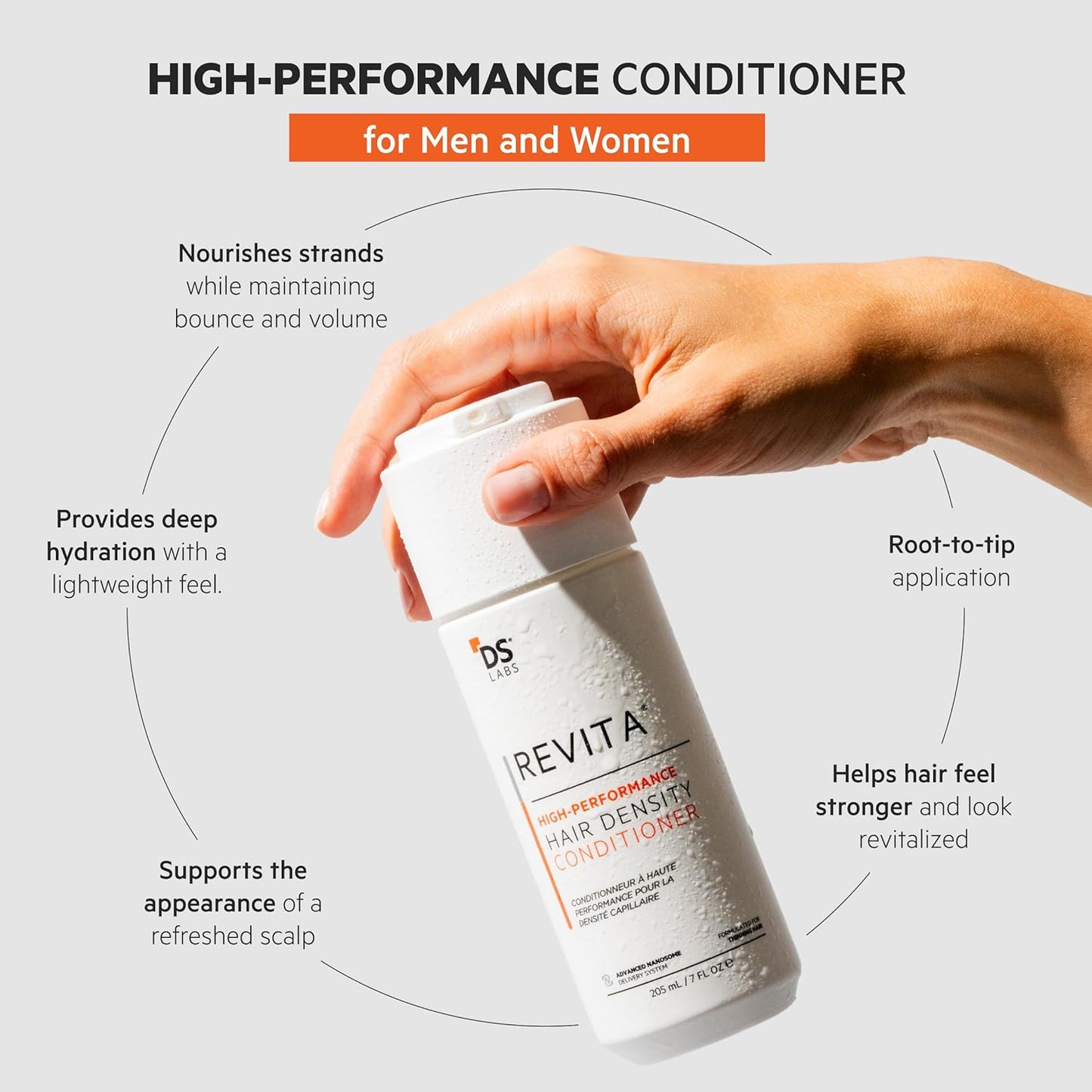 DS Labs Revita Conditioner, 100 mL – Scalp Refreshing Hydration for Fuller Looking, Weightless Hydration, Caffeine, Turmeric, Sulfate & Silicone Free, Color Safe, For Men & Women