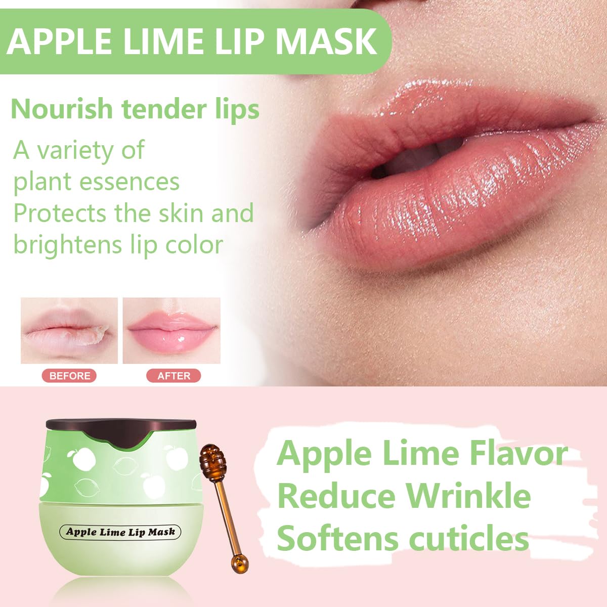 Apple Lime Lip Balm, Honey Strawberry Apple Watermelon Lip Mask, Vitamin E Lip Masks, Moisturizing Lip Sleeping Mask, Lip Balm With Stick, Lip Scrubs Exfoliator