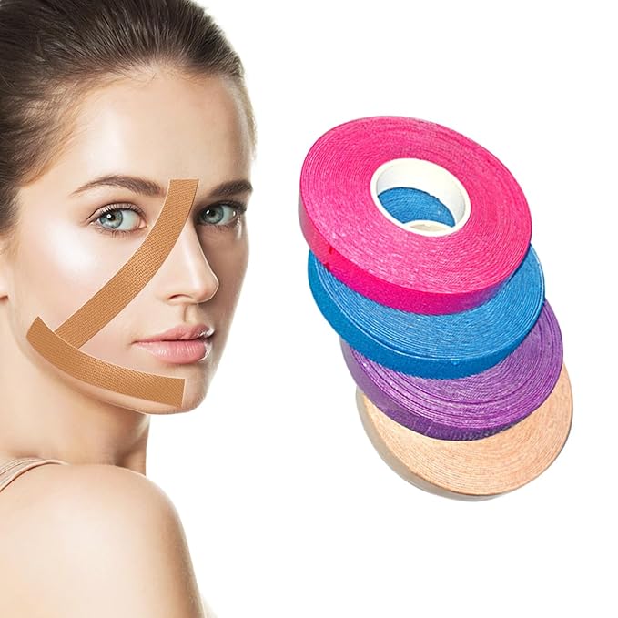 4 Rolls Facial Lift Tape Anti-Wrinkle Tape Patches Anti-Freeze Stickers for Firming And Tightening Skin Suits for All Parts of The Face and Neck 1.25cm*5m US222