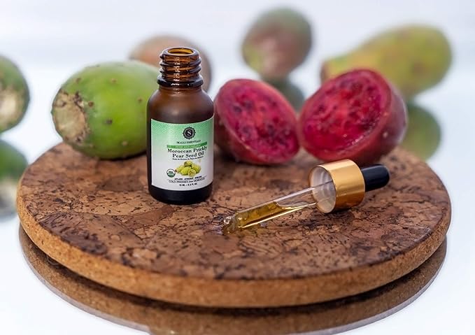 Organic Moroccan Prickly Pear Seed Oil | Anti Aging Face Serum, Dark Circles Under Eye Treatment, Moisturizer | Premium Grade Prickly Pear Oil (0.5 fl Oz)