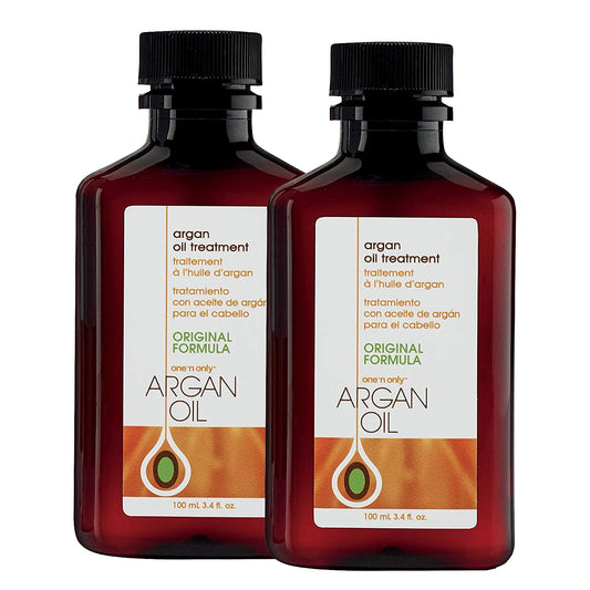 One 'n Only Argan Oil Hair Treatment - Lightweight & Hydrating Hair Oil for Natural, Wigs & Extensions - Shine Enhancing, Heat Protectant & Frizz Control (3.4 oz, 2pk)