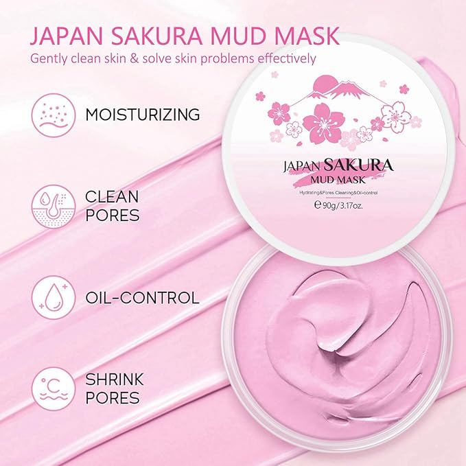 Sakura Skincare Set, Skin Care Set For Teen Girls, Skincare Gift Set Cherry Blossom Beauty Set, Deep Cleaning Skincare Facial Kit, Teen Skin Care Kit Birthday Gift - 8 Pack Travel Skincare