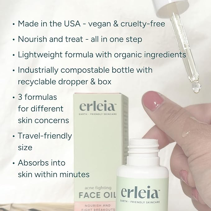 All Skin Type Face Oil, Lightweight Moisturizing Facial Oil Balances and Nourishes, Vegan, Cruelty-Free, Travel-Friendly Compostable Bottle
