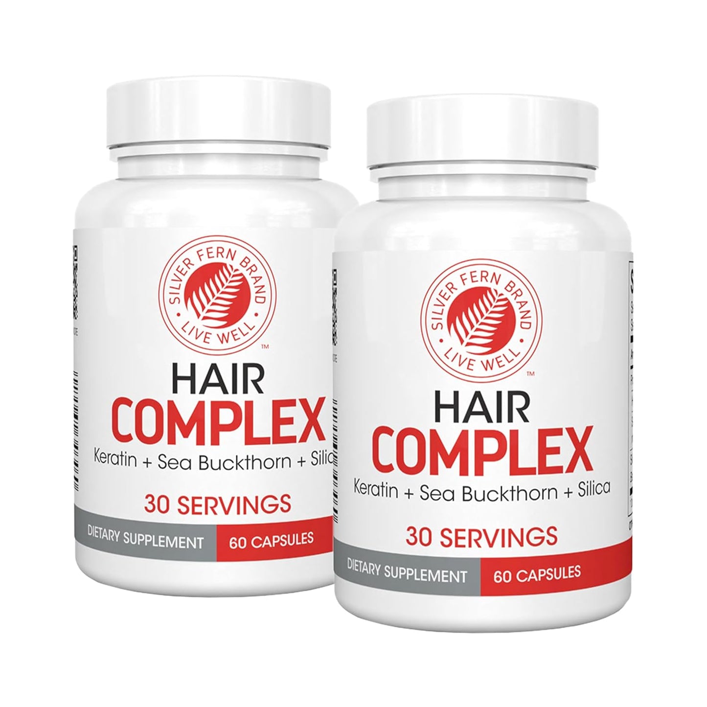 Silver Fern Hair Complex Hair Supplement for Promoting Healthy Hair - Each Bottle Contains 30 Days of Powder Supply - 2 Bottles