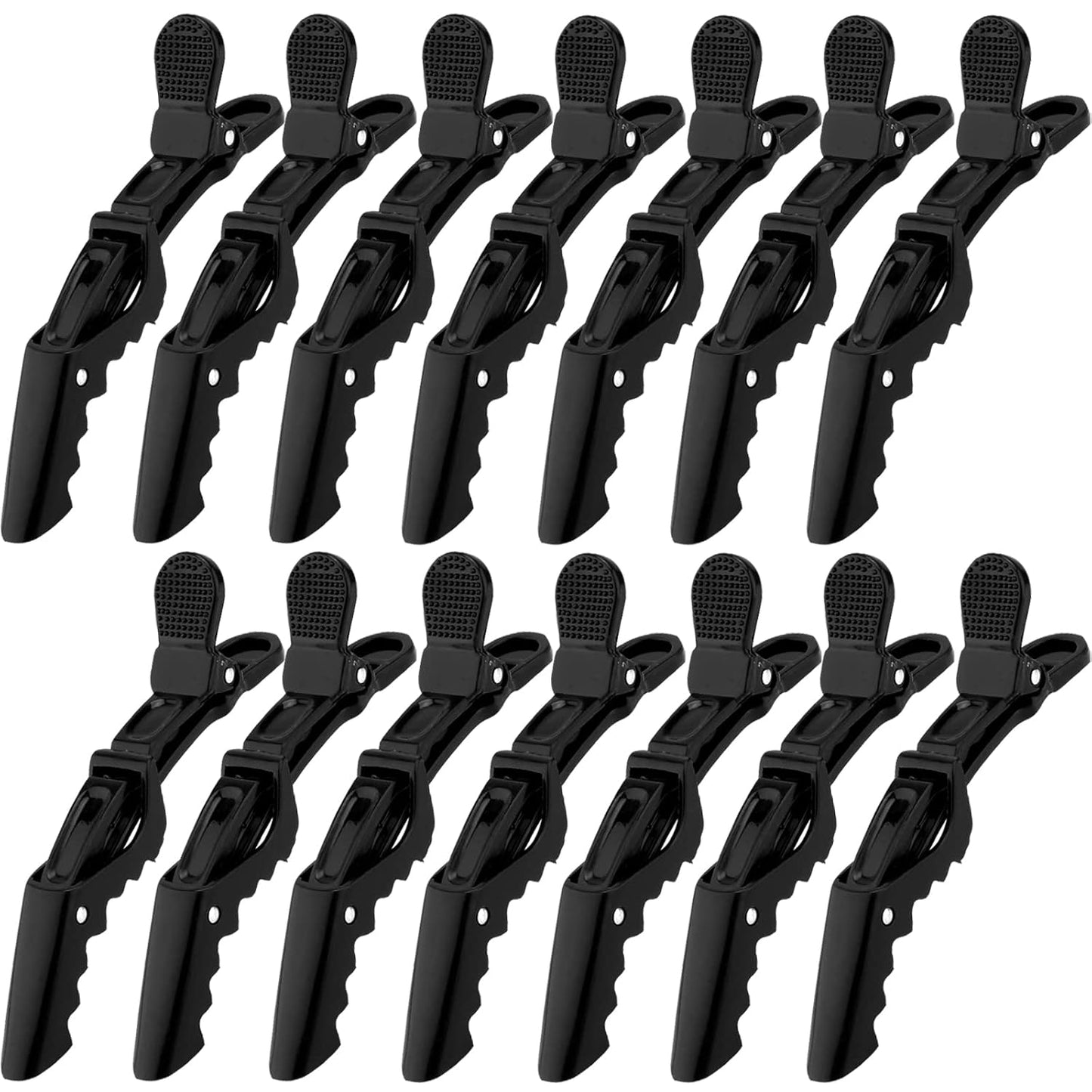 Ondder 14 Pack Black Alligator Pro Salon Hair Clips for Styling - Plastic Gator Clips