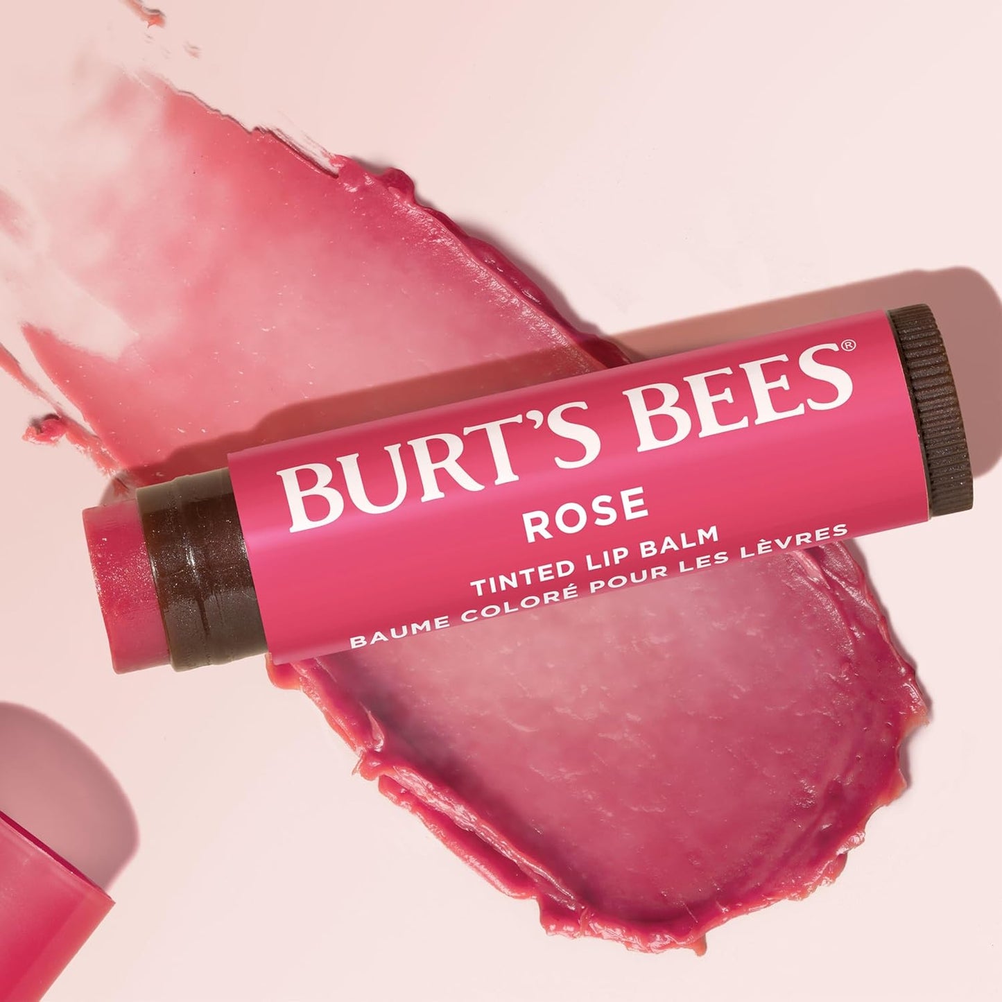 Burt's Bees Lip Tint Balm Stocking Stuffers Gifts, Long Lasting 2 in 1 Duo Tinted Balm Formula, Color Infused with Hydrating Shea Butter for a Natural Looking Buildable Finish, Petal Rose (2-Pack)