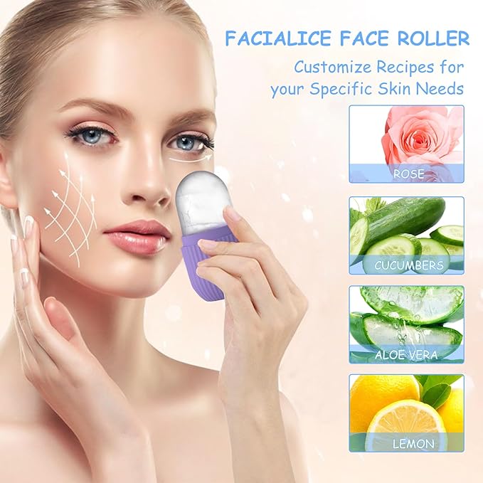 3pcs Ice Cube Roller for Face,Eye,Silicone,Reusable Facial Massager Ice Mold,Brighten Skin Enhancing Natural Glow,De-Puff Eye Bags,Reduce Migraine Pain (Black)