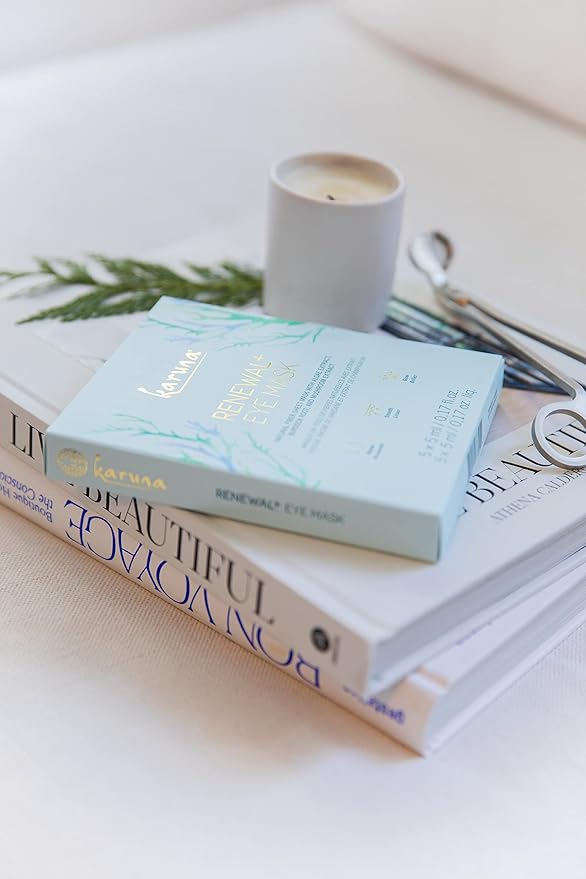 Karuna Skin - Renewal+ Eye Mask | Under Eye Patches for Tired Eyes |Burdock Root & Mushroom Extract | For Puffy Eyes & Fine Lines | 5 per Pack