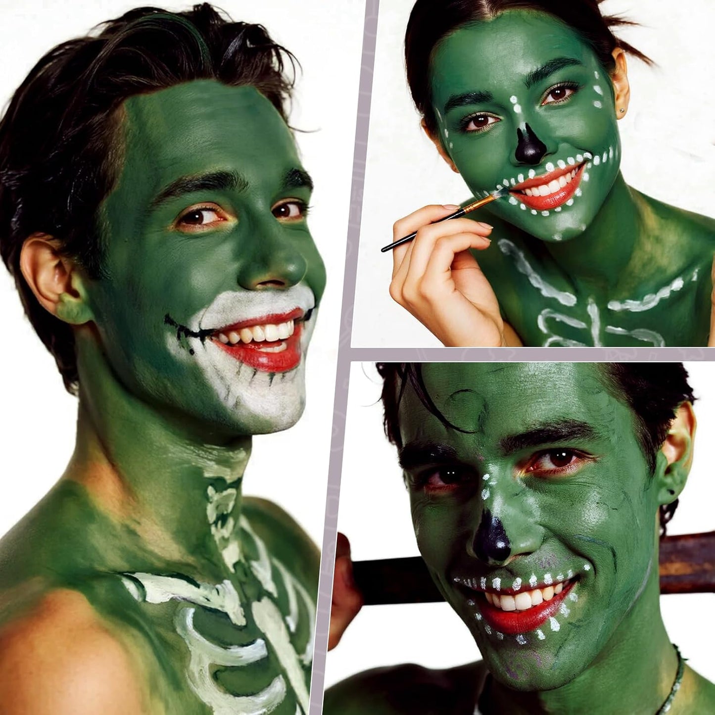 Green Face Paint, Water Based Facepaint, Non Toxic Green Body Paint, High Pigment Face Painting for Halloween, Easter, Themed Parties, Cosplay 1.06 Oz.