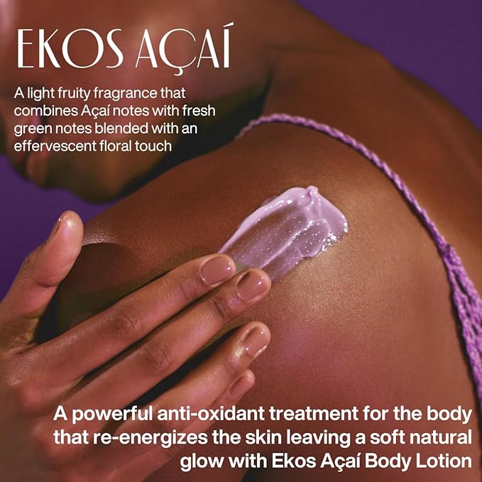 natura - Ekos Açaí Revitalizing Bundle - Hand cream & Exfoliating Shower Gel & Body Lotion - Vegan Skin Care - Brazilian Beauty Secrets - Self Care & Body Care