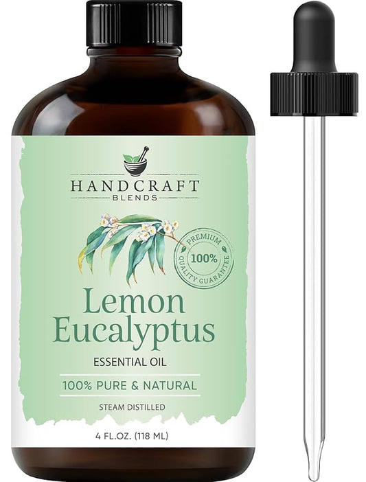 Handcraft Blends Lemon Eucalyptus Essential Oil - Huge 4 Fl Oz - 100% Pure and Natural - Premium Grade Essential Oil for Diffuser and Aromatherapy
