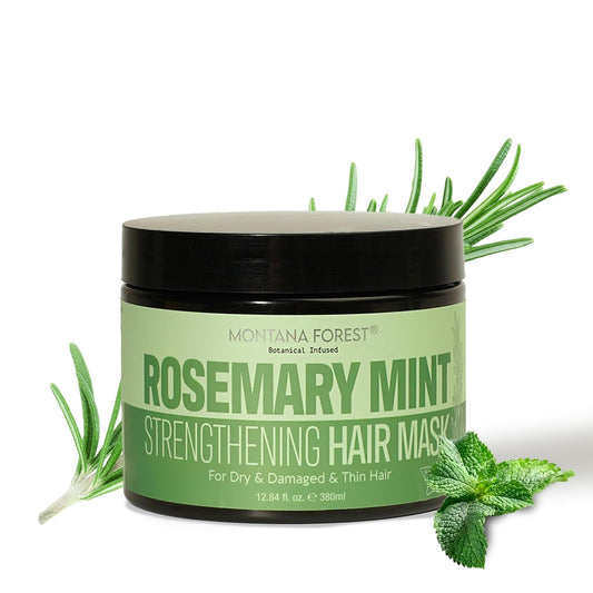 Rosemary Mint Strengthening Hair Mask - 12.84 fl oz | Botanical Infused Hair Treatment for Dry, Damaged | Natural Hair Care with Rosemary & Mint for Deep Conditioning and Vitality