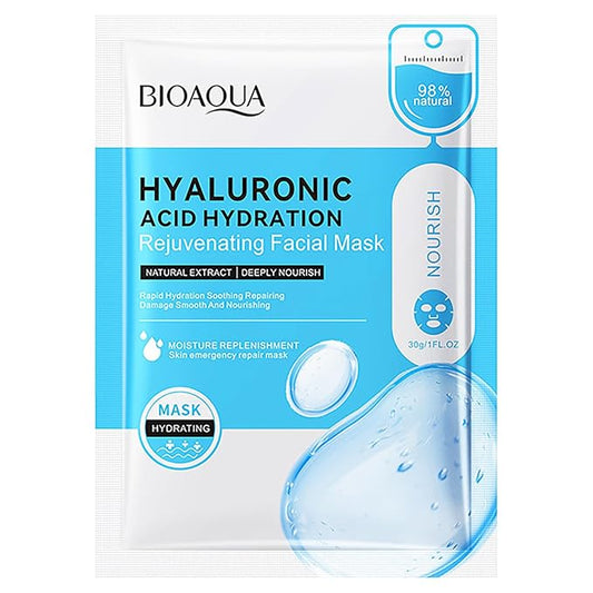 BIOAQUA Facial Mask Firming Deeply Nourish Moisturizing 98% Natural Extract Hydrating Face Mask 5PCS Set (Hyaluronic Acid (Hydration))