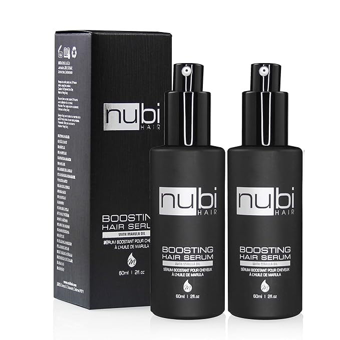 Nubi Serum for Damaged Hair, Marula Repair Serum with Aloe, Vitamin E, Hydrates and Smooths Hair, Frizz Control Product for Women and Men, 2 Fl. Oz. / 60 Ml., 1 Count