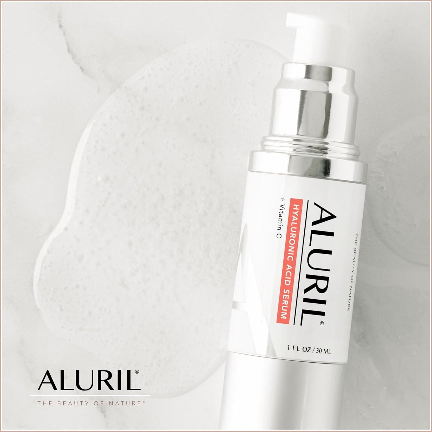 Hyaluronic Acid Serum with Vitamin C - Hydrating & Moisturizing Serum to Soothe Plump Face & Tighten Skin, Enhanced with Vitamin E to Diminish Dark Spots, Fine Lines & Signs of Aging, 1 fl oz