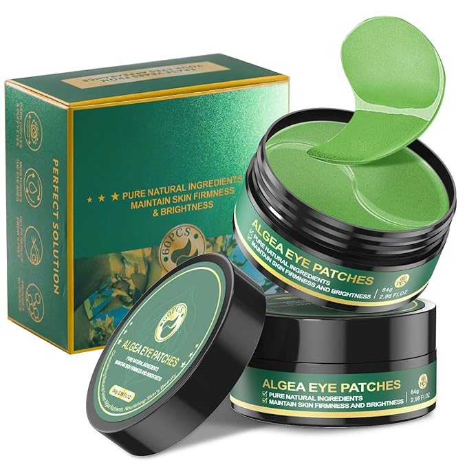 120 Pcs Chlorella Eye Patches,Collagen Under Eye Mask for Puffy Eyes & Dark Circles, Combat Fine Lines and Wrinkles,Non-Irritating Under Eye Patches