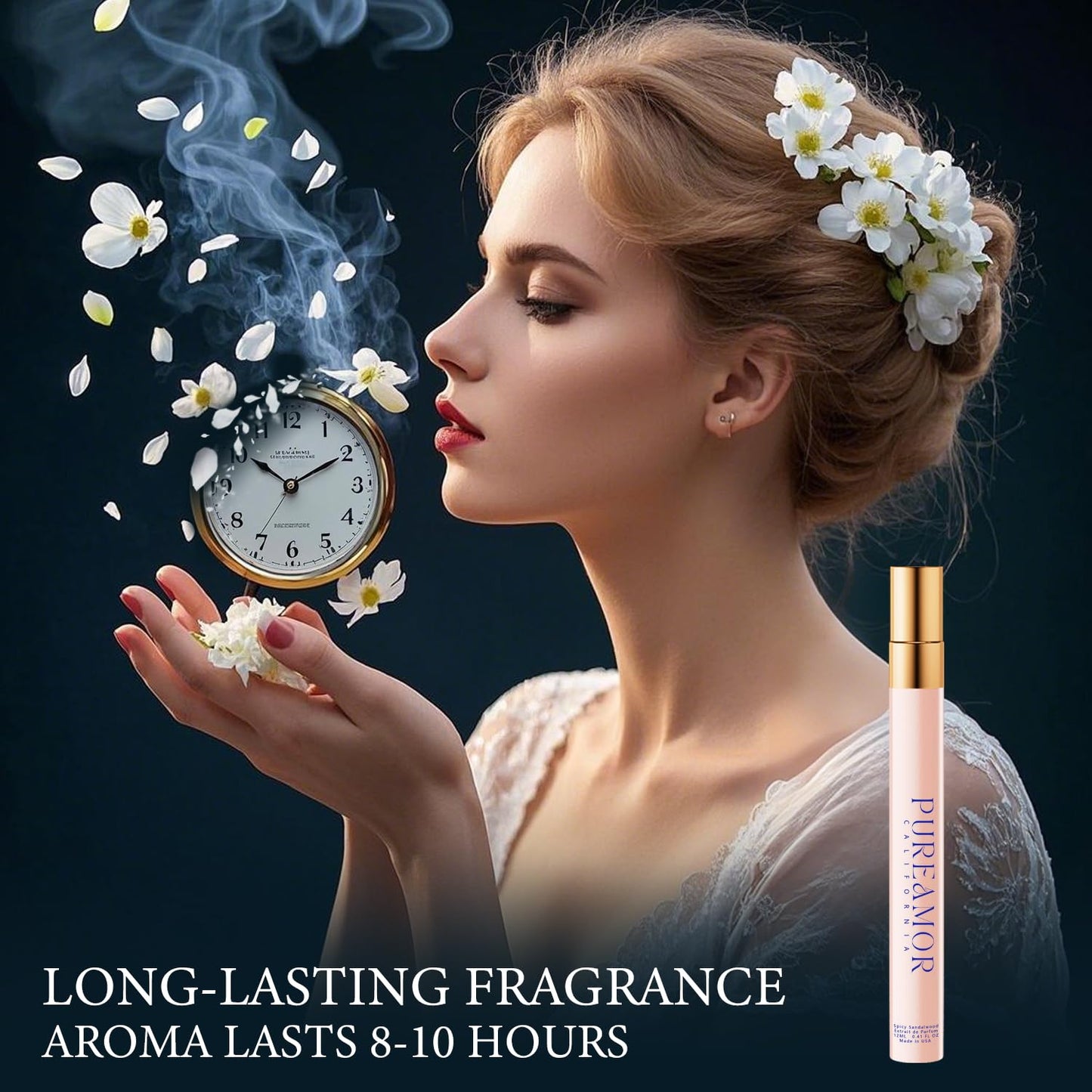 Pheromones Perfumes for Women, Saffron Amber Perfume, Long Lasting Eau De Parfum, Advanced Fragrance Perfume for Women, 0.41 fl. Travel Perfumes Spray