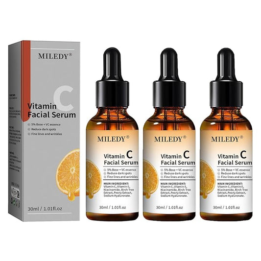 3PCS Vitamin C Facial Serum Essence,Vitamin C Vitamin E Facial Serum,Skin Moisturized,30ml / 1.01oz