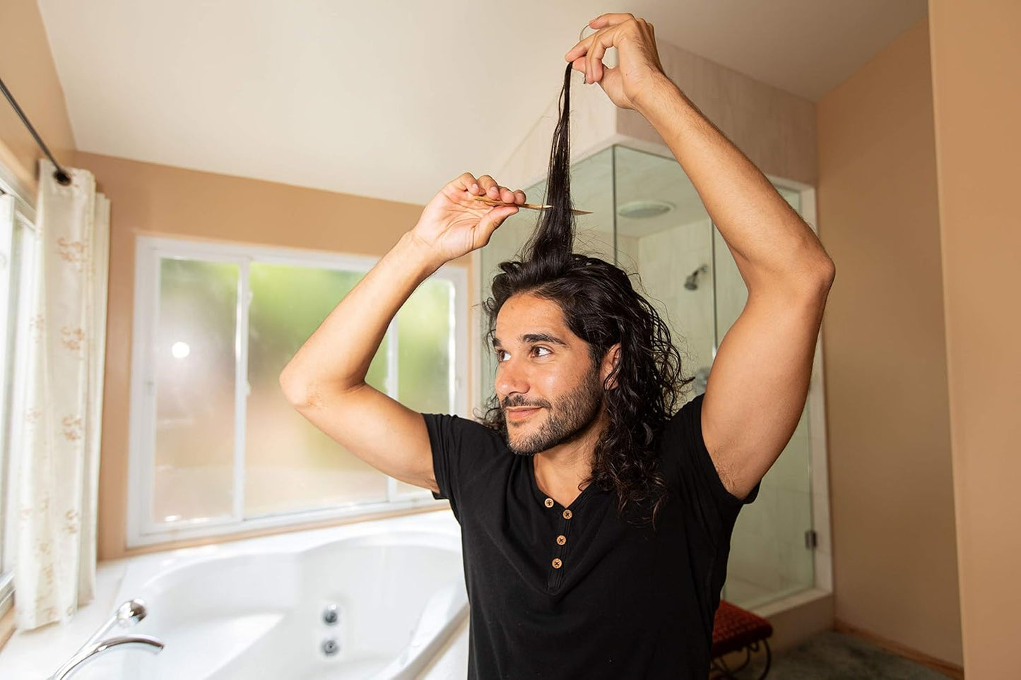 GranNaturals Wooden Rat Tail Comb - Hair Tool with Fine Teeth for Teasing Strands & Post Styling - Peach Rattail Wood Pick Handle for Sectioning & Parting - Perfect for Professional & Personal Use