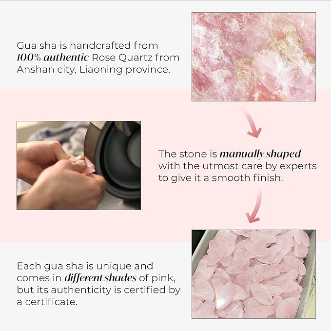 PLANTIFIQUE Rose Quartz Gua Sha Tool – Anti-Aging Face Massager & Jawline Shaper for Skincare Routine – Facial Massage & Skin Care Gift