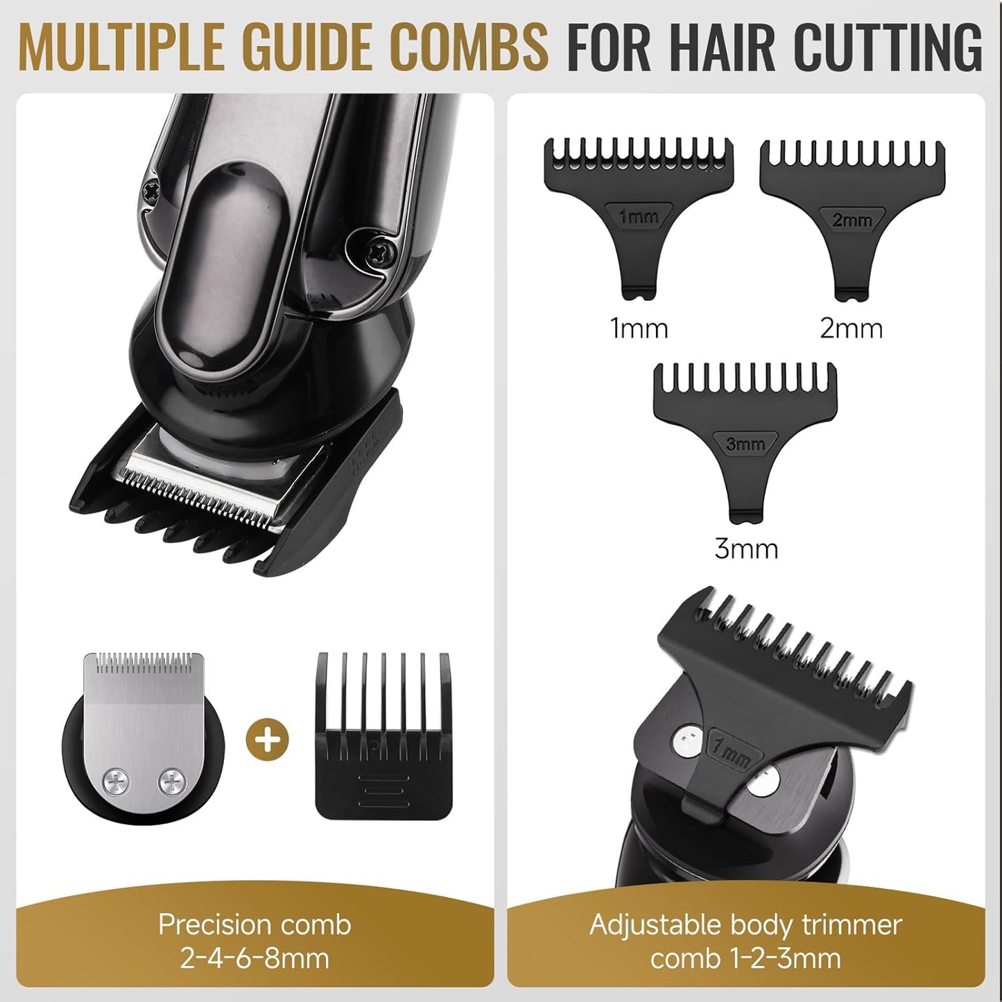 Professional Beard Trimmer for Men - Hair Clippers Men's Grooming Kit,Waterproof Cordless Rechargeable Electric Shaver Zero Gapped Trimmer Fading & Nose Hair Trimmer, Grooming at Home