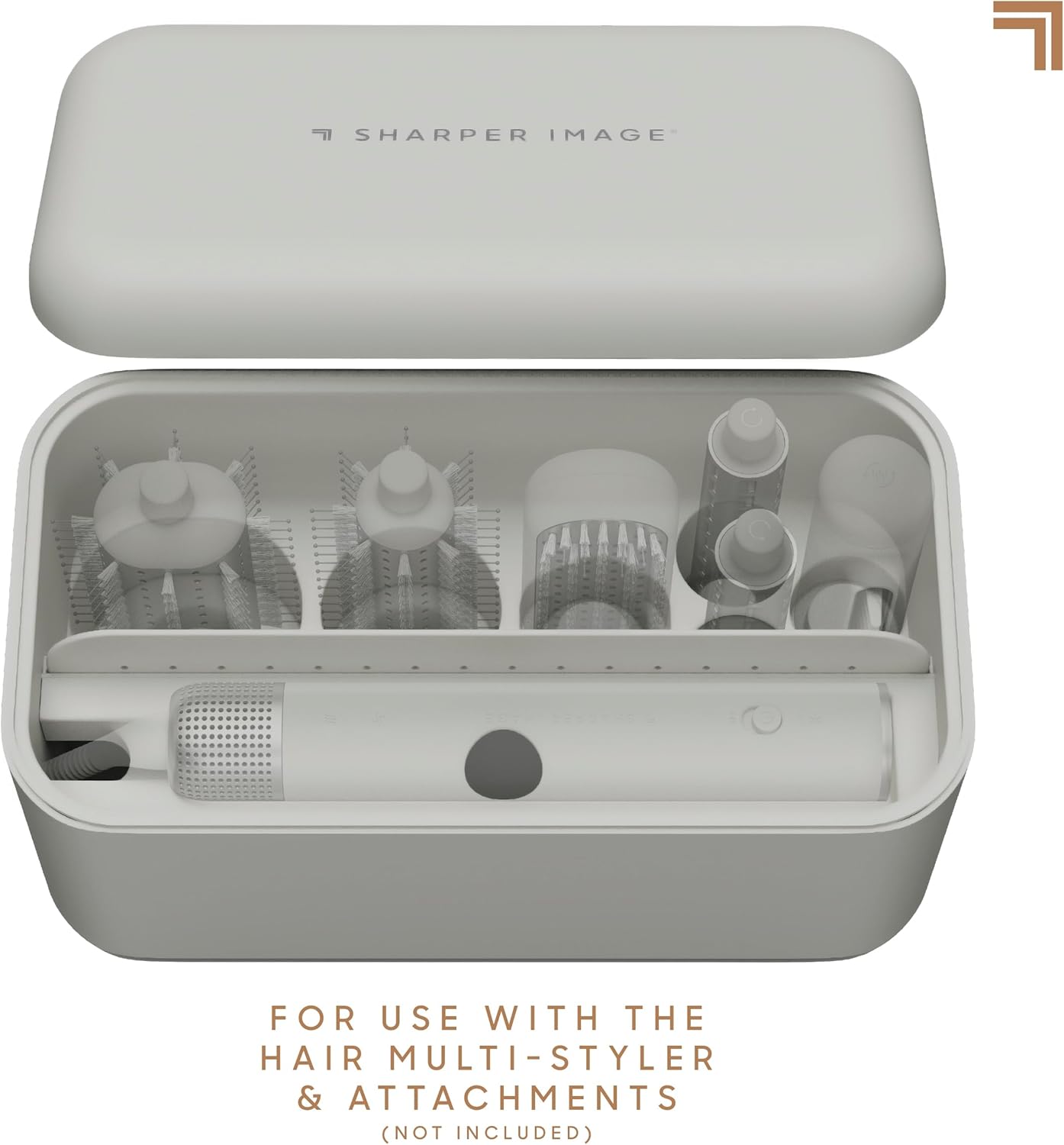 Sharper Image® Revel Airflow Styler Storage Case - Hair Tool Organizer| Durable Protective Case with Heat Pad for Multi-Styler and Attachments| Bathroom Countertop Hair Wrap Styler Organization