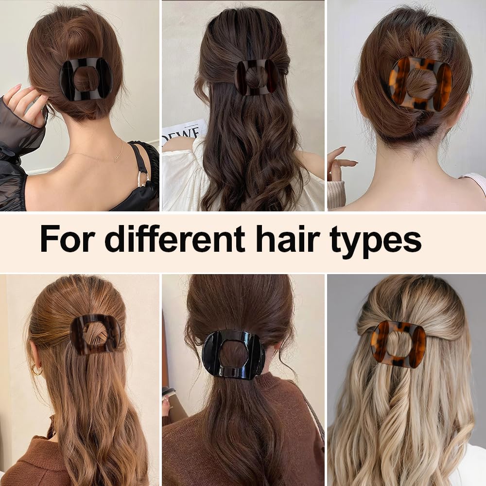 4PCS Large flat Hair Clips for Women Girls Strong Hold French Duckbill Claw Clips for Thick Thin Hair lay Down Hair Styling Clips Accessories