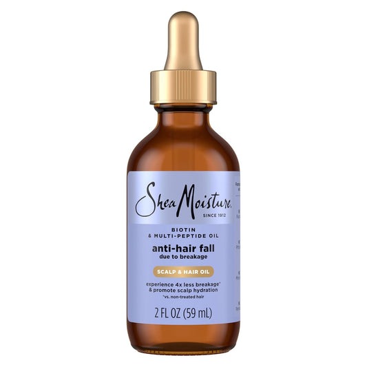 SheaMoisture Scalp & Hair Oil Anti-Hair Fall for Healthy Looking Hair and Moisturized Scalp, with Biotin & Multi-Peptide ScalpBoost Technology, 2 oz